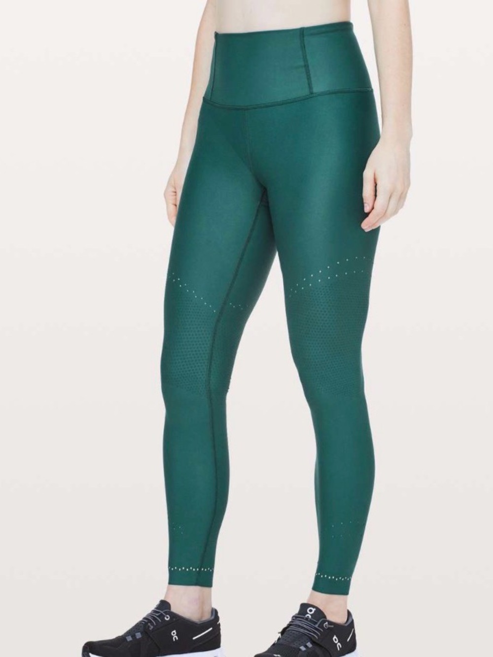 Lululemon Zoned In Tight 27" Compression Running Leggings Teal Size 6 Reflective